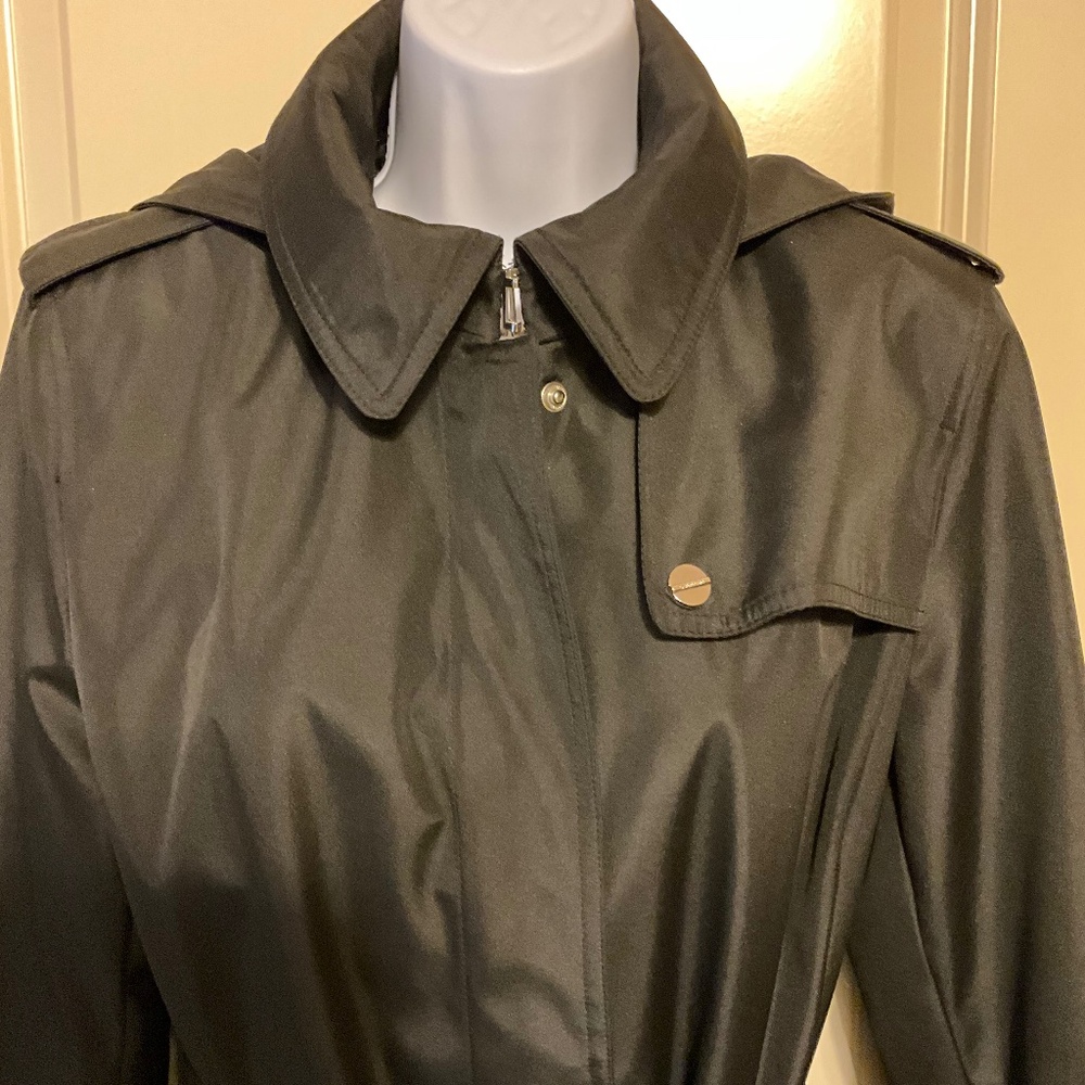 Calvin Klein Rain/Trench Coat Black size Medium - Picture 2 of 11